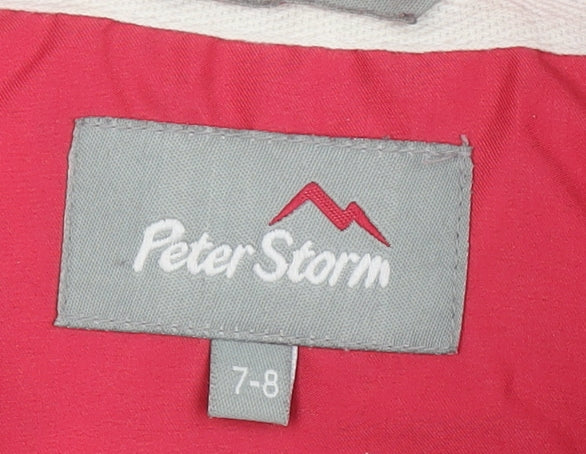 Close-up detail of Peter Storm girls’ red sleeveless jacket 7-8 years