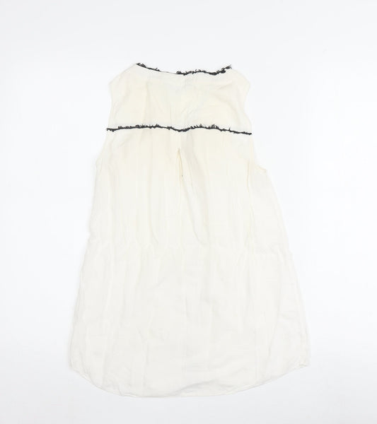 Tommy Hilfiger Women's White Silk Blouse - Size 2