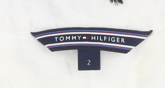 Tommy Hilfiger Women's White Silk Blouse - Size 2