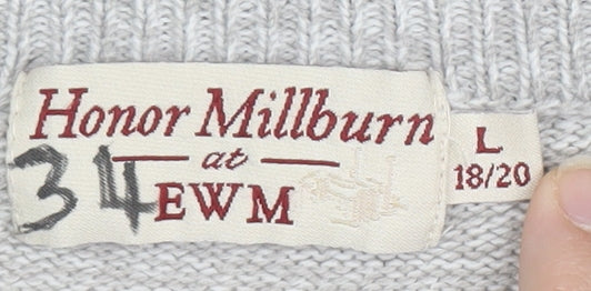 Close-up detail of Honor Millburn Grey Women's L Cardigan, Button Accents