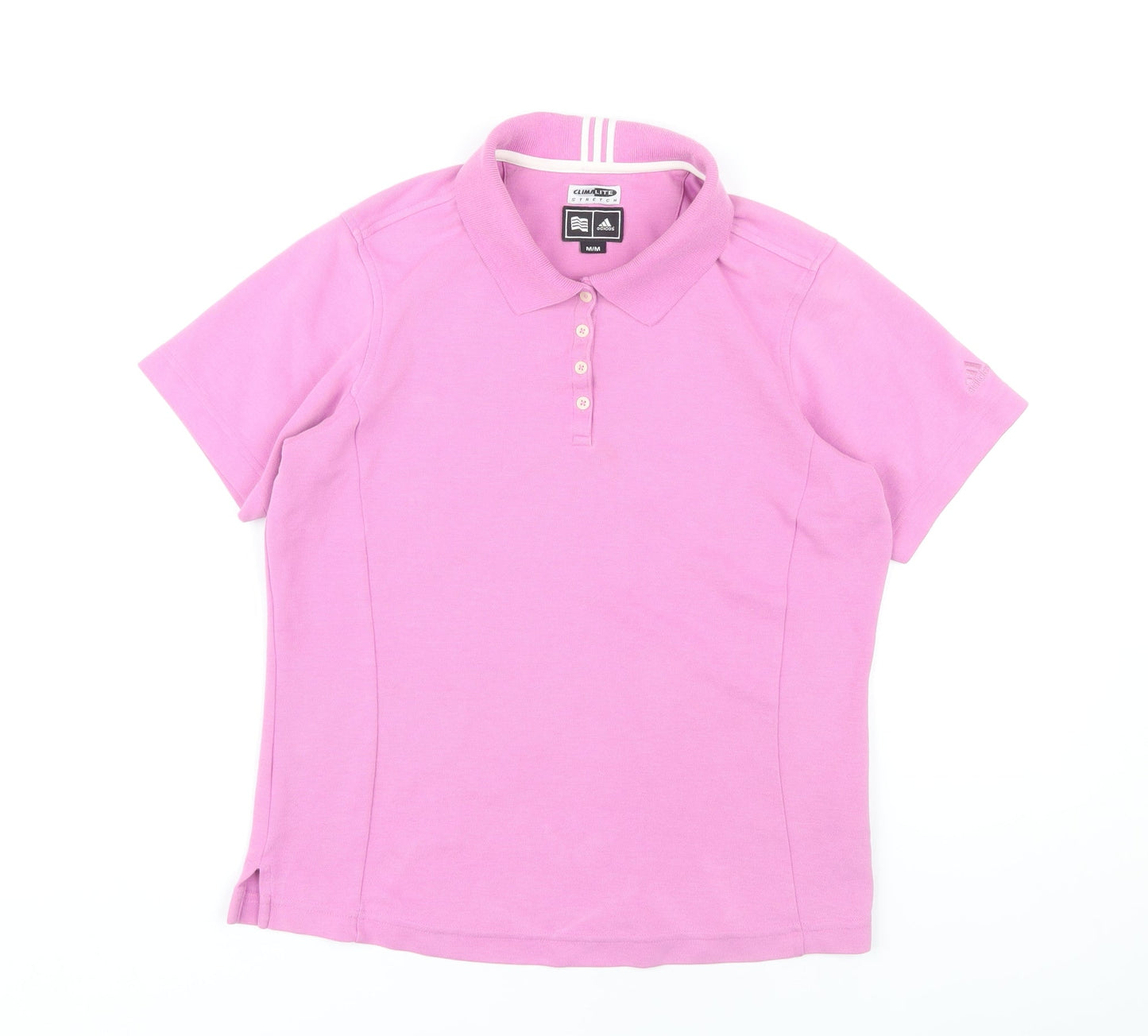 Adidas Women's Pink Polo Shirt M Casual Stretch