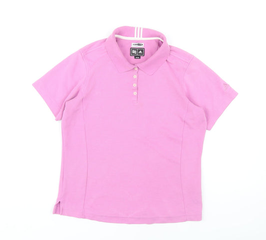 Womens UK Size M adidas Pink Cotton Blend Polo