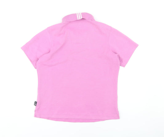 Adidas Women's Pink Polo Shirt M Casual Stretch