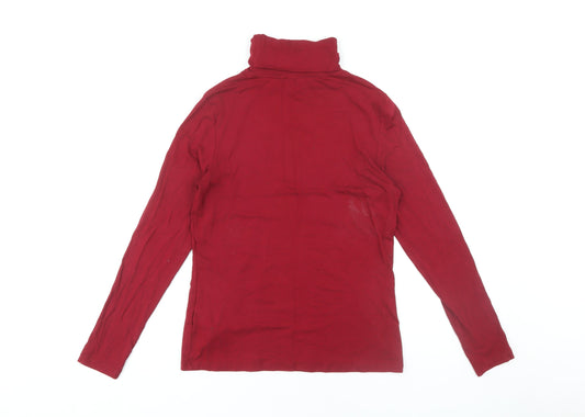 Hobbs Red Women's Roll Neck T-Shirt, Medium, Casual Wear