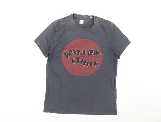 Jack Wills Men's Blue Graphic Print T-Shirt Size S