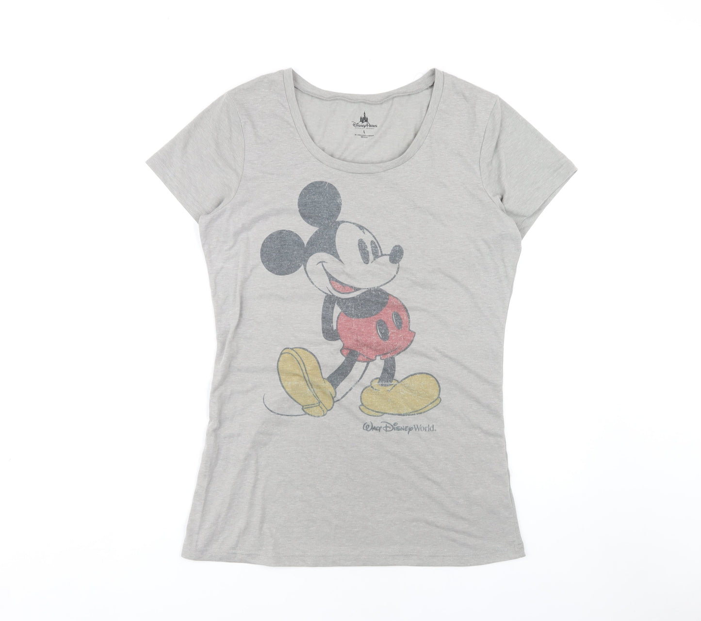 Disney Parks Women's Grey T-Shirt L - Mickey Mouse
