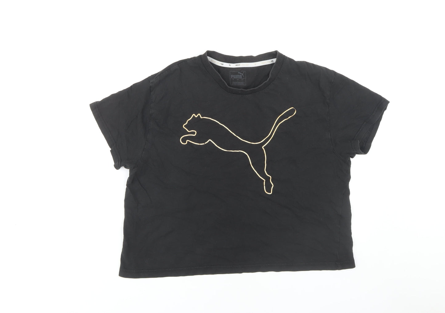 Puma Black Unisex Classic Fit Crew Neck T-Shirt L