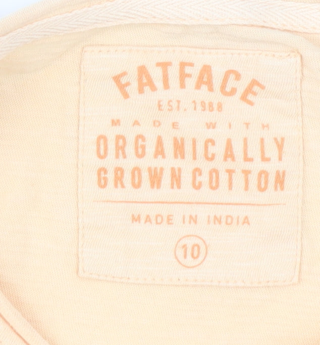 FatFace Women's Beige Cotton T-Shirt Size 10
