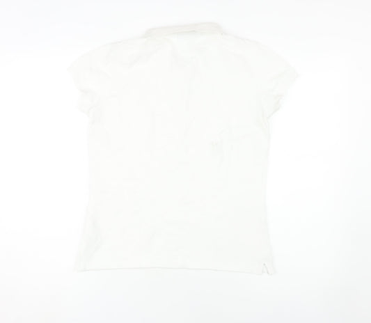 J.Lindeberg Women's White Polo Shirt, M, Cotton