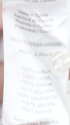 Womens UK Size M J.Lindeberg White 100% Cotton Polo