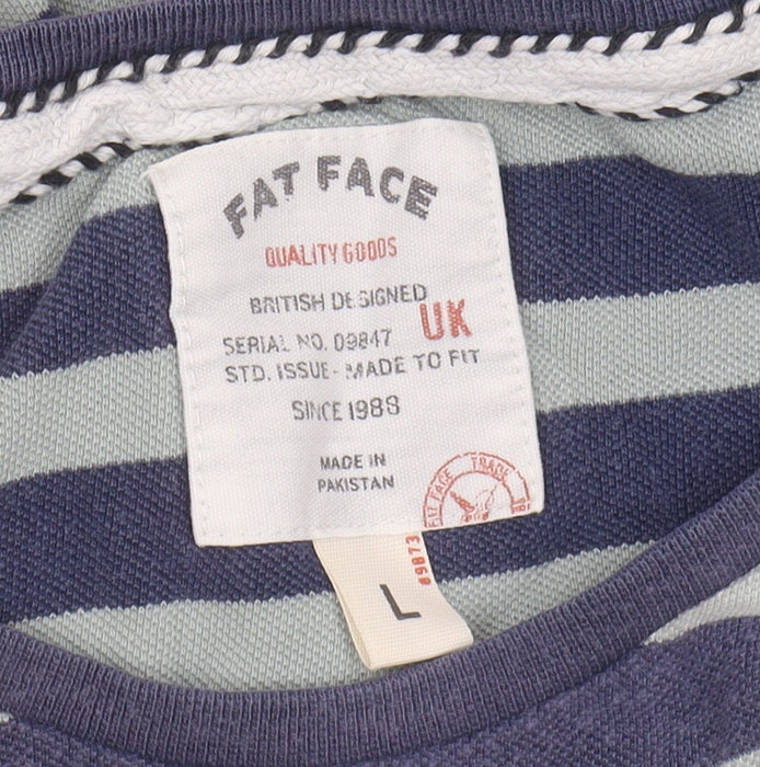 Fat Face Men's Blue Striped T-Shirt L