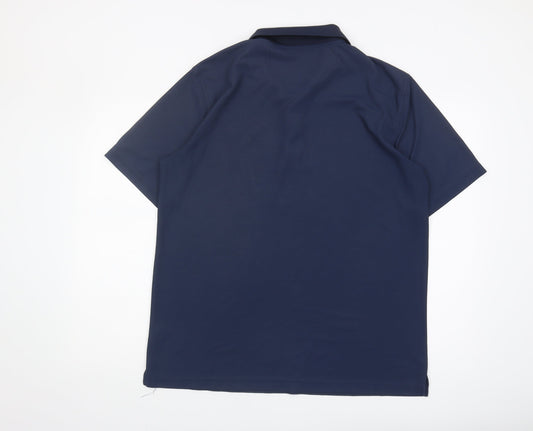 European Tour Men's Blue Polo Shirt Size L Golf Style
