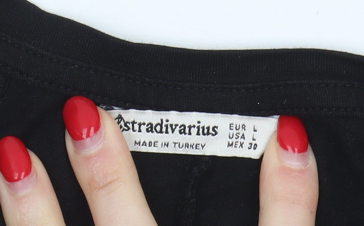 Stradivarius Women's Black Cotton Tank, Size 14