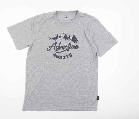 Hi Gear Men's Grey Adventure Graphic T-Shirt, Small