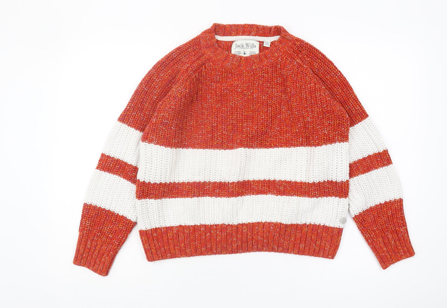 Jack Wills Women's Red Striped Pullover Jumper, Size 8