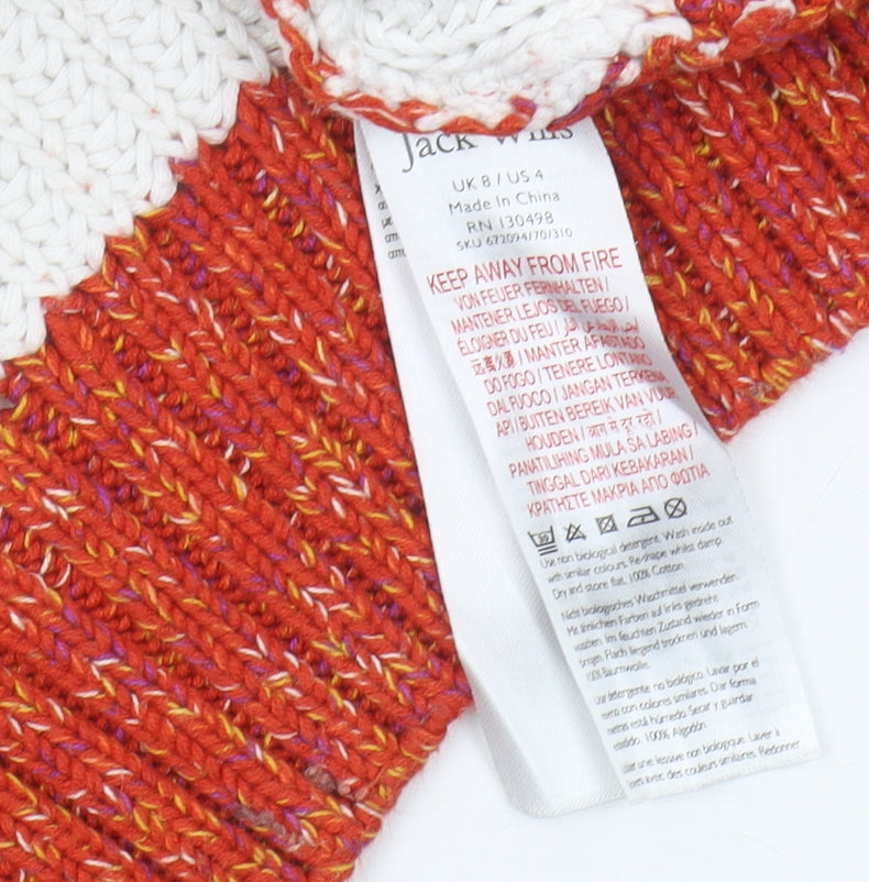 Jack Wills Women's Red Striped Pullover Jumper, Size 8