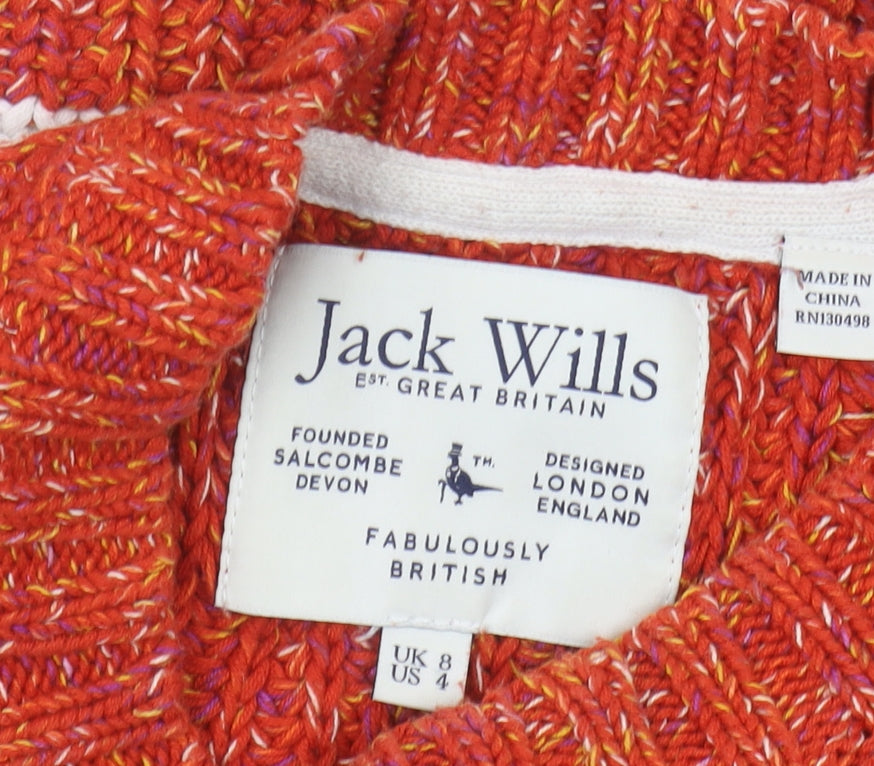 Jack Wills Women's Red Striped Pullover Jumper, Size 8