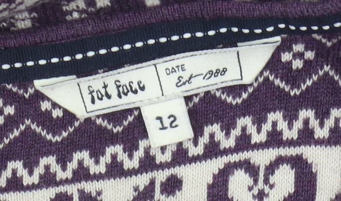 Fat Face Women's Purple Fair Isle Jumper