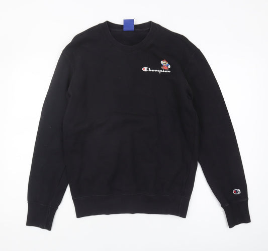 Champion Men's Black S Sweatshirt Pullover Embroidered Graphic