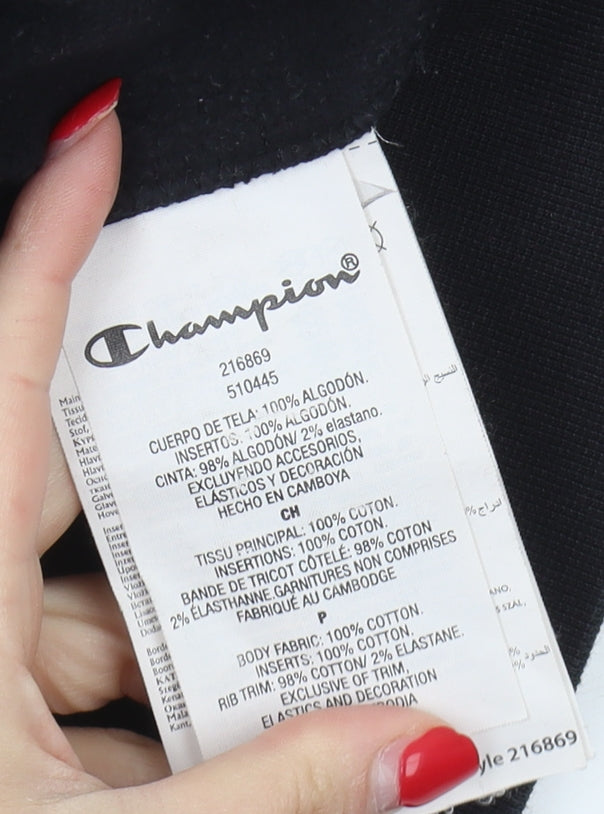 Champion Men's Black S Sweatshirt Pullover Embroidered Graphic