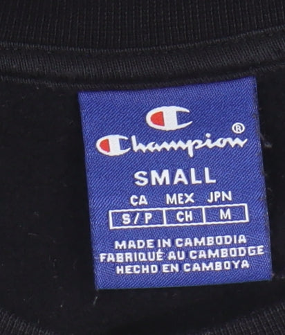 Champion Men's Black S Sweatshirt Pullover Embroidered Graphic