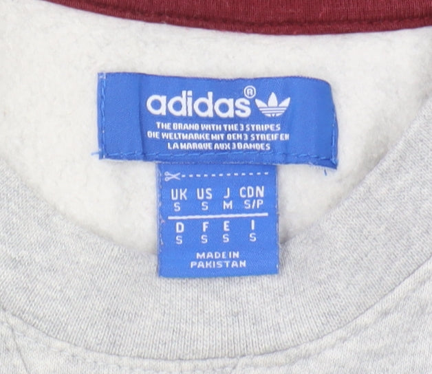 Adidas Men's Grey Logo Sweatshirt Pullover S