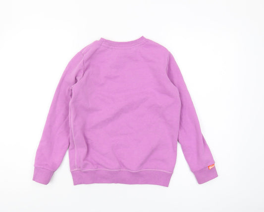 Superdry Girls Purple Pullover Sweatshirt 7 Years Logo Casual