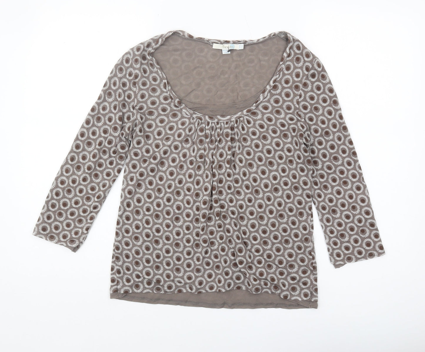 Boden Women's Brown Geometric Blouse Size 8