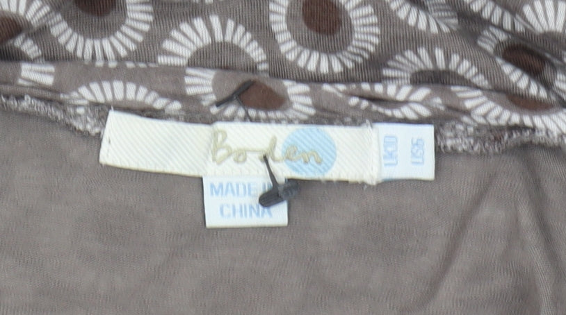 Boden Women's Brown Geometric Blouse Size 8