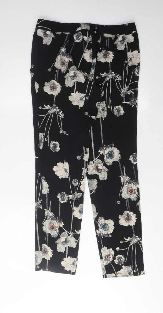 Warehouse Women's Black Floral Slim Trousers