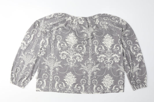 Womens UK Size 14 Laura Ashley Grey Viscose Blend Blouse