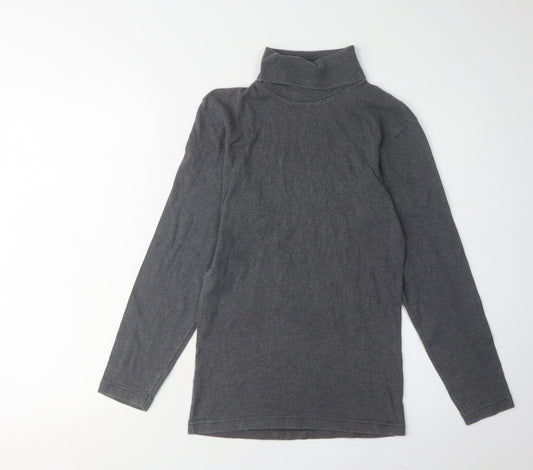 Lee Unisex Adults Grey Roll Neck Long Sleeve Top S