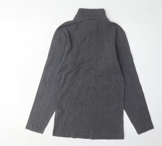 Lee Unisex Adults Grey Roll Neck Long Sleeve Top S