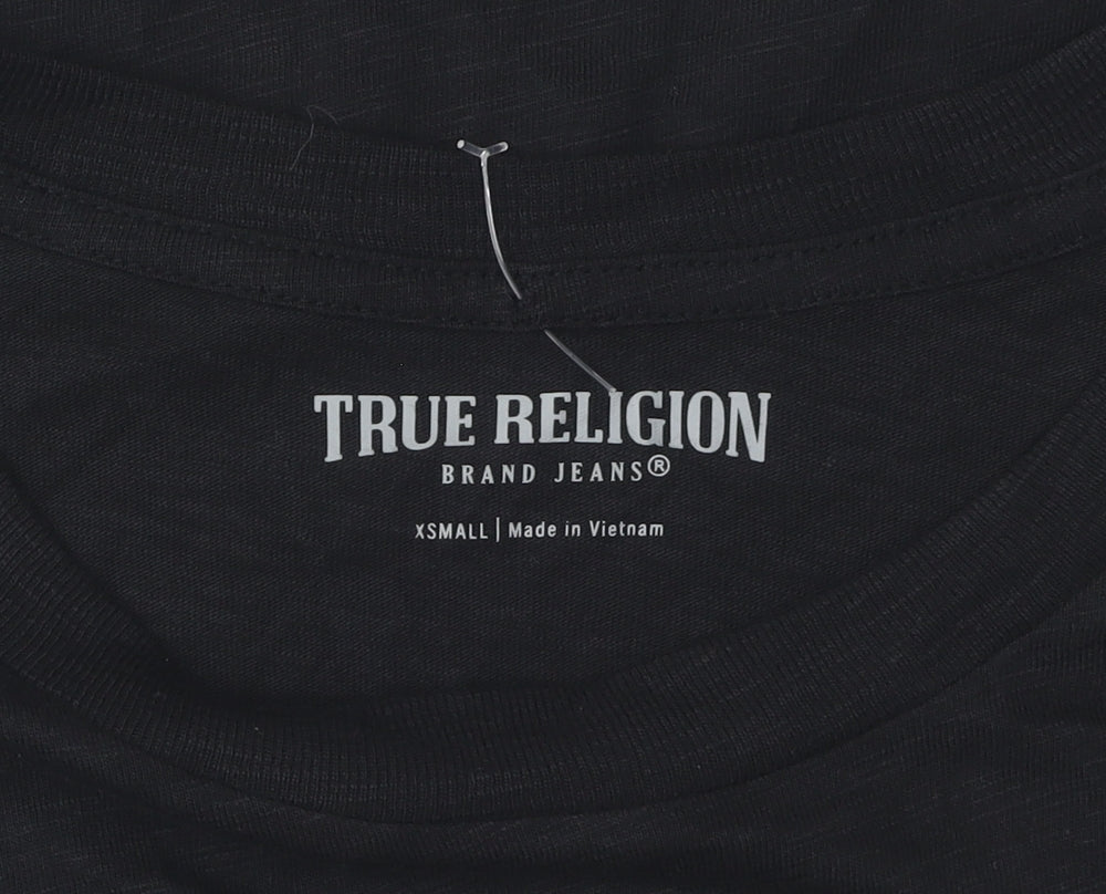 True Religion Women's Black XS Crew Neck T-Shirt