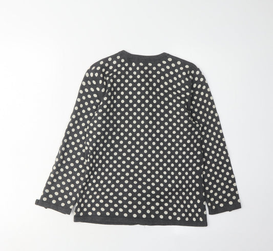 Laura Ashley Women's Grey Polka Dot Cardigan Size 10