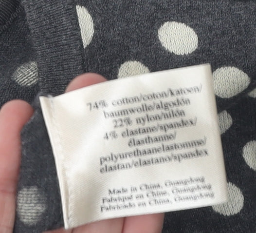 Laura Ashley Women's Grey Polka Dot Cardigan Size 10