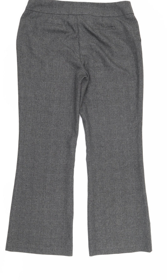Evie Women's Grey Check Dress Pants, Size 14