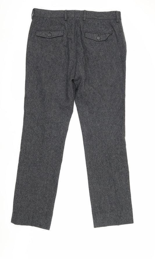 Jack Wills Men's Grey Dress Pants, 32R, Straight Leg