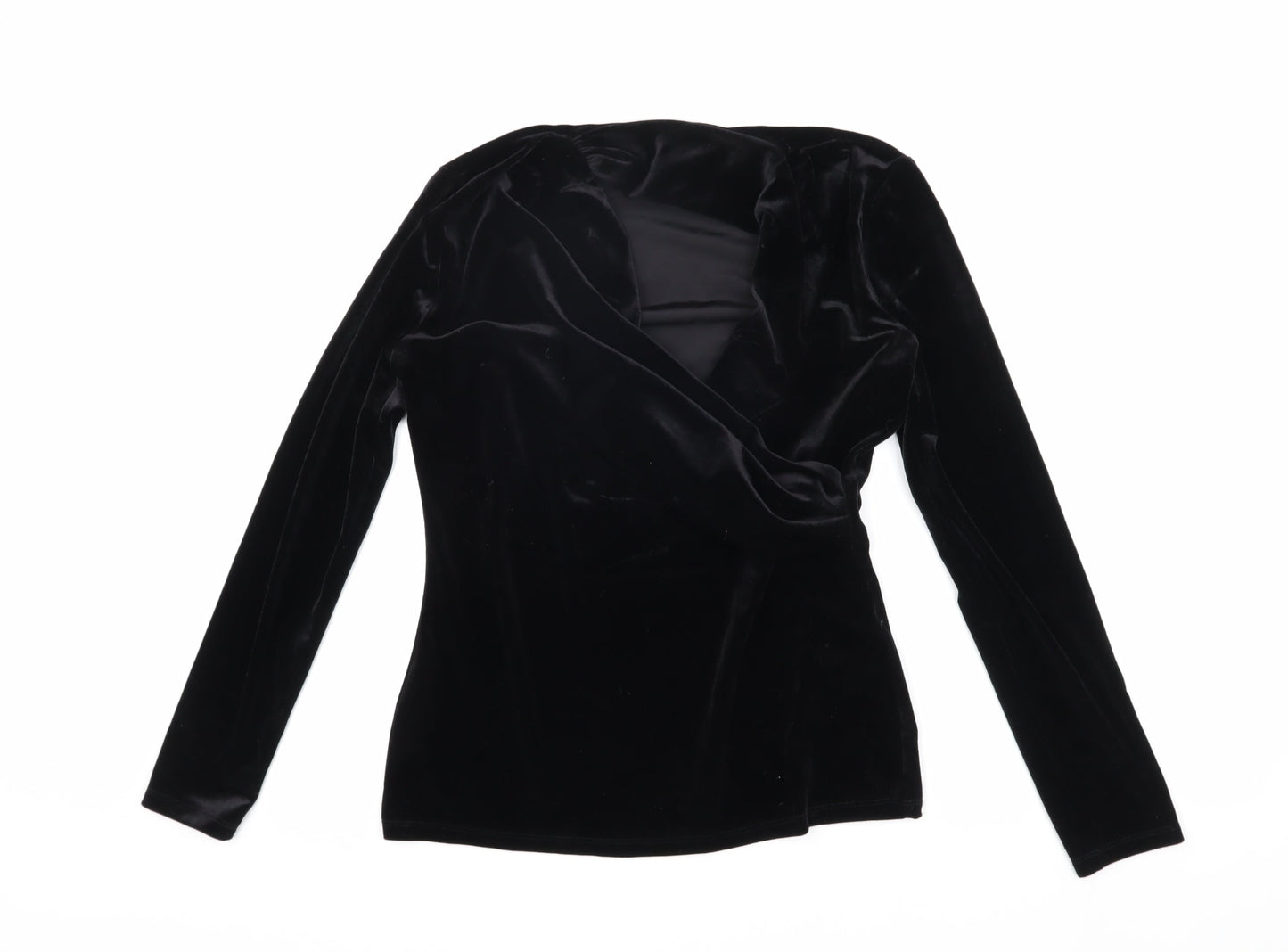 DKNY Women’s Black Velvet Wrap Top, Size S
