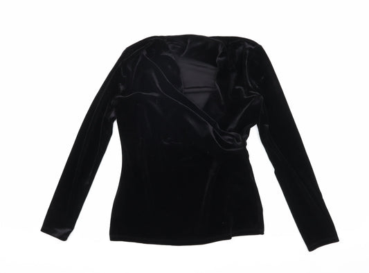 DKNY Women’s Black Velvet Wrap Top, Size S