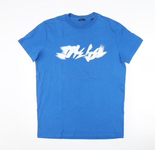 Diesel Men's Blue Graphic Print Cotton T-Shirt M