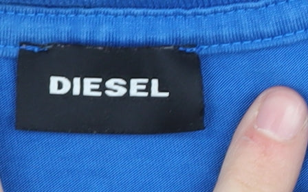 Diesel Men's Blue Graphic Print Cotton T-Shirt M