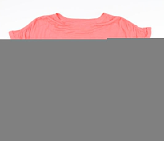 Lands' End Women’s Pink Linen-Modal Relaxed T-Shirt L