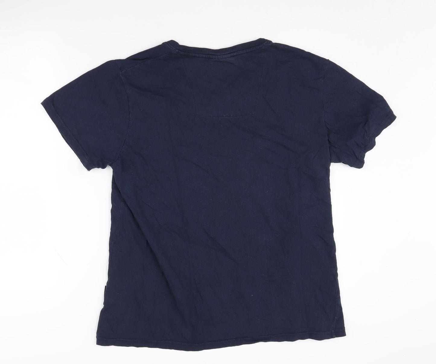Pierre Cardin Men's Blue V-Neck T-Shirt - Size L