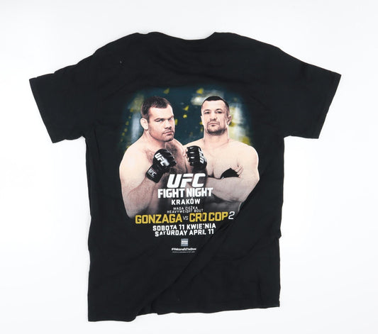 UFC Men's Black Graphic Print T-Shirt M Sports Style