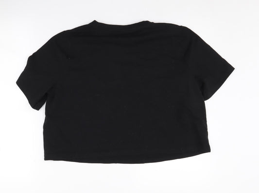 Womens UK Size 12 Lonsdale Black Cotton Blend T-Shirt