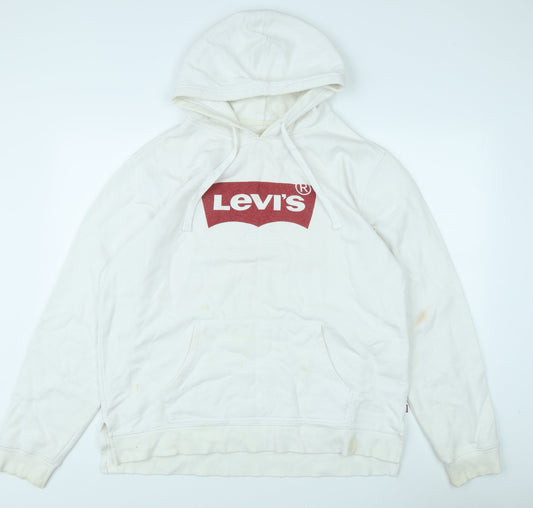 Levi's Men's White XL Pullover Hoodie with Logo