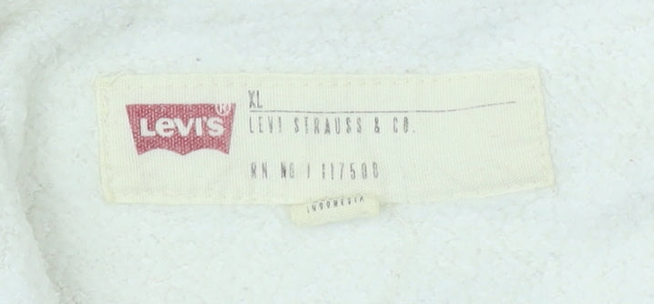 Levi's Men's White XL Pullover Hoodie with Logo