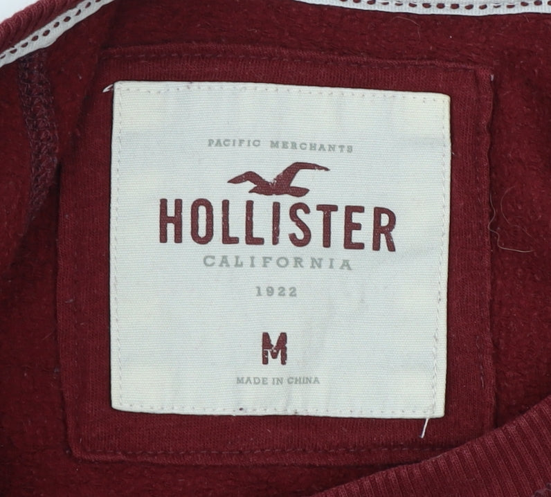Hollister Women's Red Logo Pullover Sweatshirt M