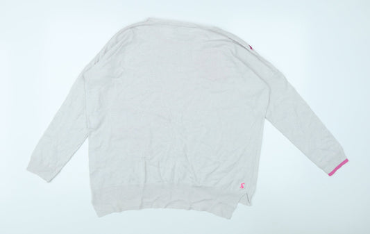 Joules Women's Ivory Floral Pullover Jumper Size 12
